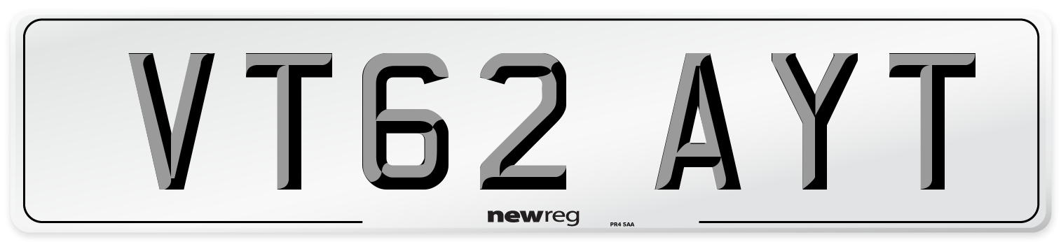 VT62 AYT Number Plate from New Reg